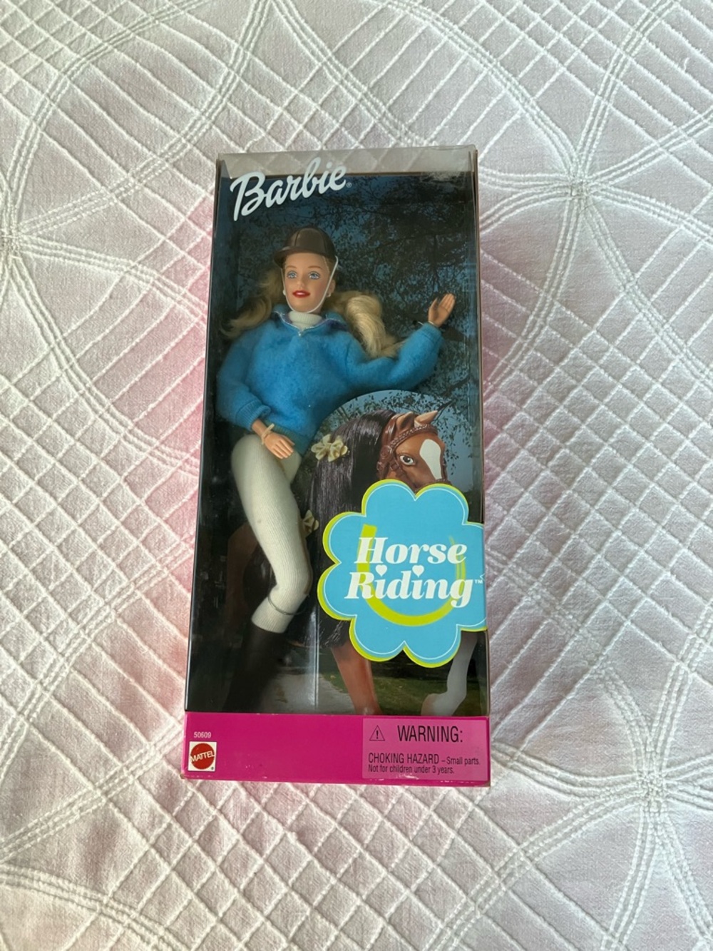 Barbie Horse Riding Doll - Blue sweater, Cream pants